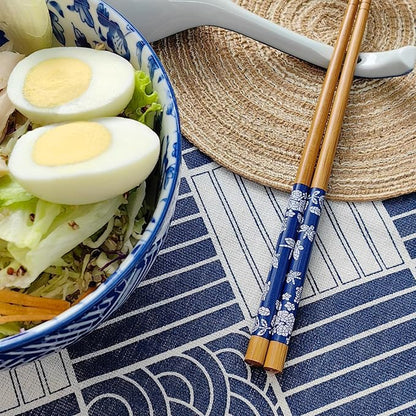 28Oz Ceramic Ramen Noodle Pho Bowl Set with Chopstick&Spoon&Gift box | Lead & Cd Free, Food Safe, Microwave/Oven/Dishwasher Safe, Matching pattern set, foam packed, ideal all-occasion gift