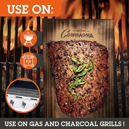 Camerons Cedar Grilling Planks - 4 Pack (5.5"x11.5") - Premium Natural Cedar Wood - Easily Infuse Smoky Flavor into BBQ Salmon, Fish, Meat, Veggies, and More - Sourced in the USA - Grilling Gift Idea
