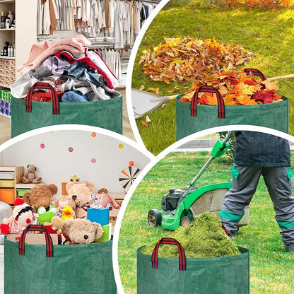 Reusable Yard Waste Bags, 72 Gallons Leaf Bags with Reinforced Handles,Heavy Duty Garden Waste Bag,Collapsible Trash Bag for Lawn Debris Leaves Grass Clippings(3 Packs)