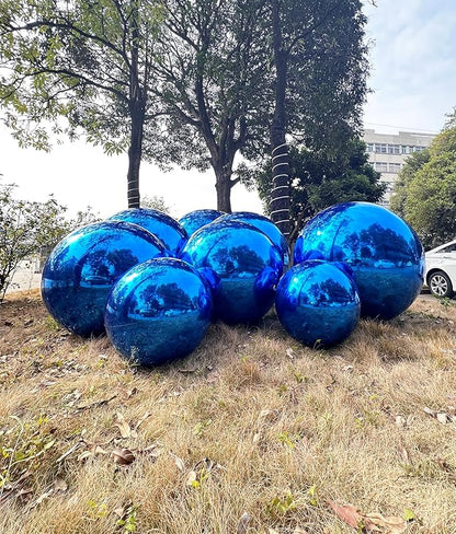 Big Shiny Balls Giant Inflatable Mirror Balls for Events & Decor - Party, Advertising, Shows, Stage Decoration - Hanging & Standing-Various Sizes & Colors - Blue (1.5m/4.92ft)