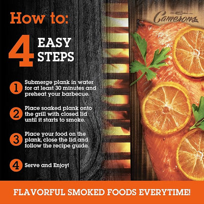 Camerons Cedar Grilling Planks - 12 Pack (5.5"x11.5") - Premium Natural Cedar Wood - Easily Infuse Smoky Flavor into BBQ Salmon, Fish, Meat, Veggies, and More - Sourced in the USA - Grilling Gift Idea