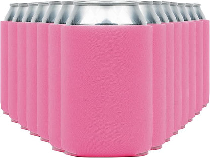 Blank Beer Can Cooler Sleeves (110-Pack) Soft Insulated Beer Can Coolies - HTV Friendly Blank Koolies in Bulk for Beer Cans & Bottles - Coolie Blanks for Vinyl Projects & Wedding Favors (Pink)