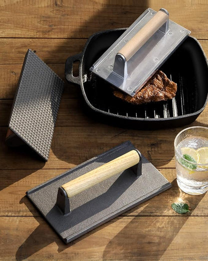 New Star Food Service 36411 Steak Weight/Bacon Press, Aluminum, 8.25x4.25" | Commercial Grade