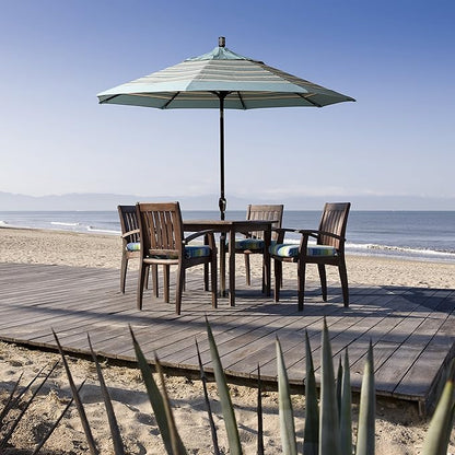 California Umbrella GSPT908302-5439 9' Round Aluminum Market, Crank Lift, Push Button Tilt, Black Pole, Sunbrella Navy Patio Umbrella, 9-Feet